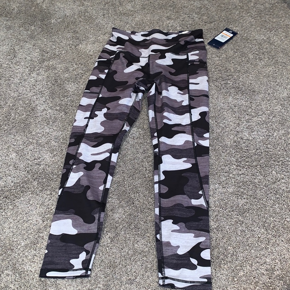Reebok Black white and grey camo leggings